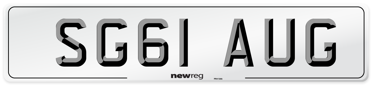SG61 AUG Number Plate from New Reg